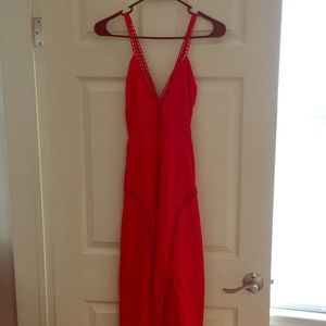 Petite Boho Bright Red Dress